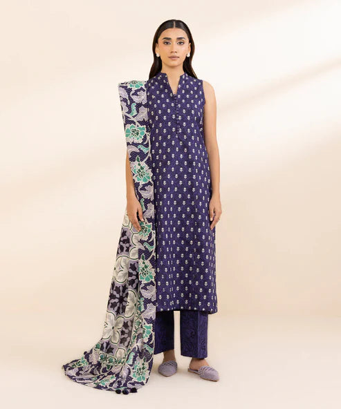 SAPPHIRE | UNSTITCHED 2 PIECE PRINTED LIGHT KHADDAR SUIT