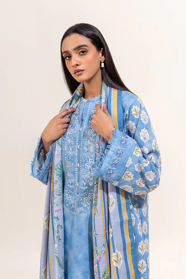 2 Piece Embroidered Khaddar Suit Arctic Bloom