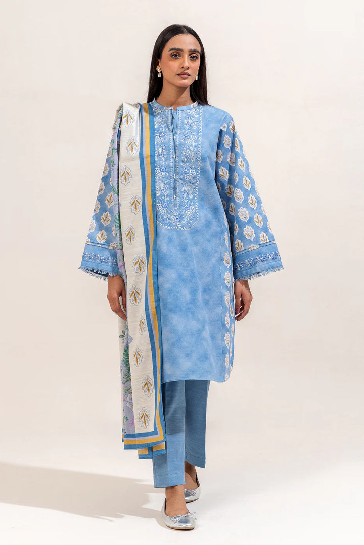 2 Piece Embroidered Khaddar Suit Arctic Bloom