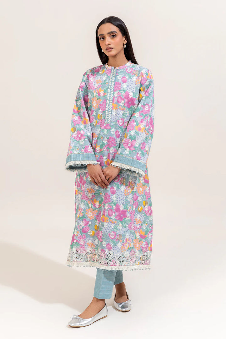 2 Piece Embroidered Khaddar Suit Candy Floss
