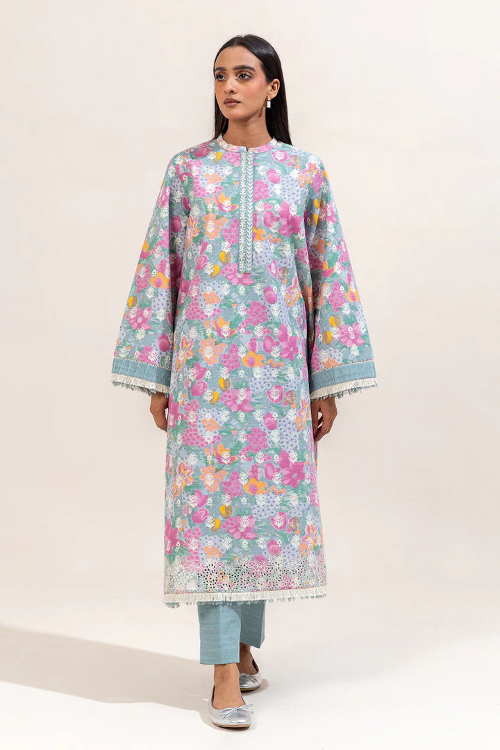 2 Piece Embroidered Khaddar Suit Candy Floss