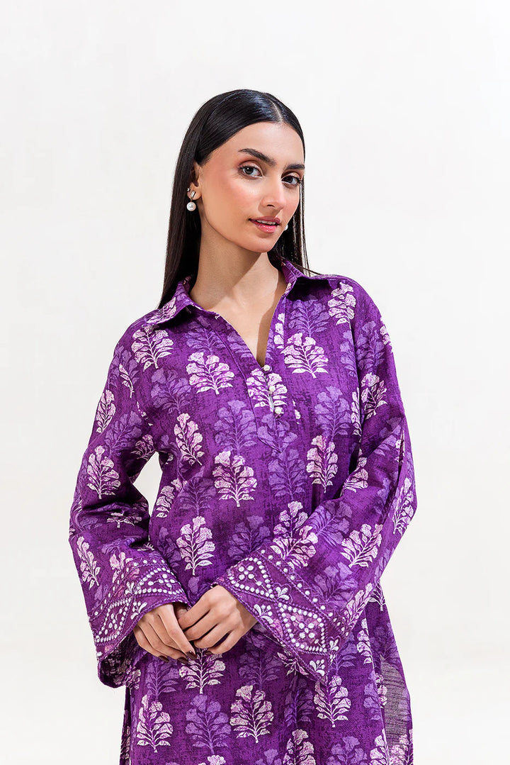 2 Piece Embroidered Khaddar Suit Indigo Musk