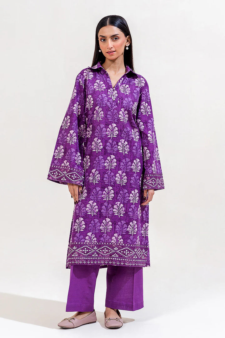 2 Piece Embroidered Khaddar Suit Indigo Musk