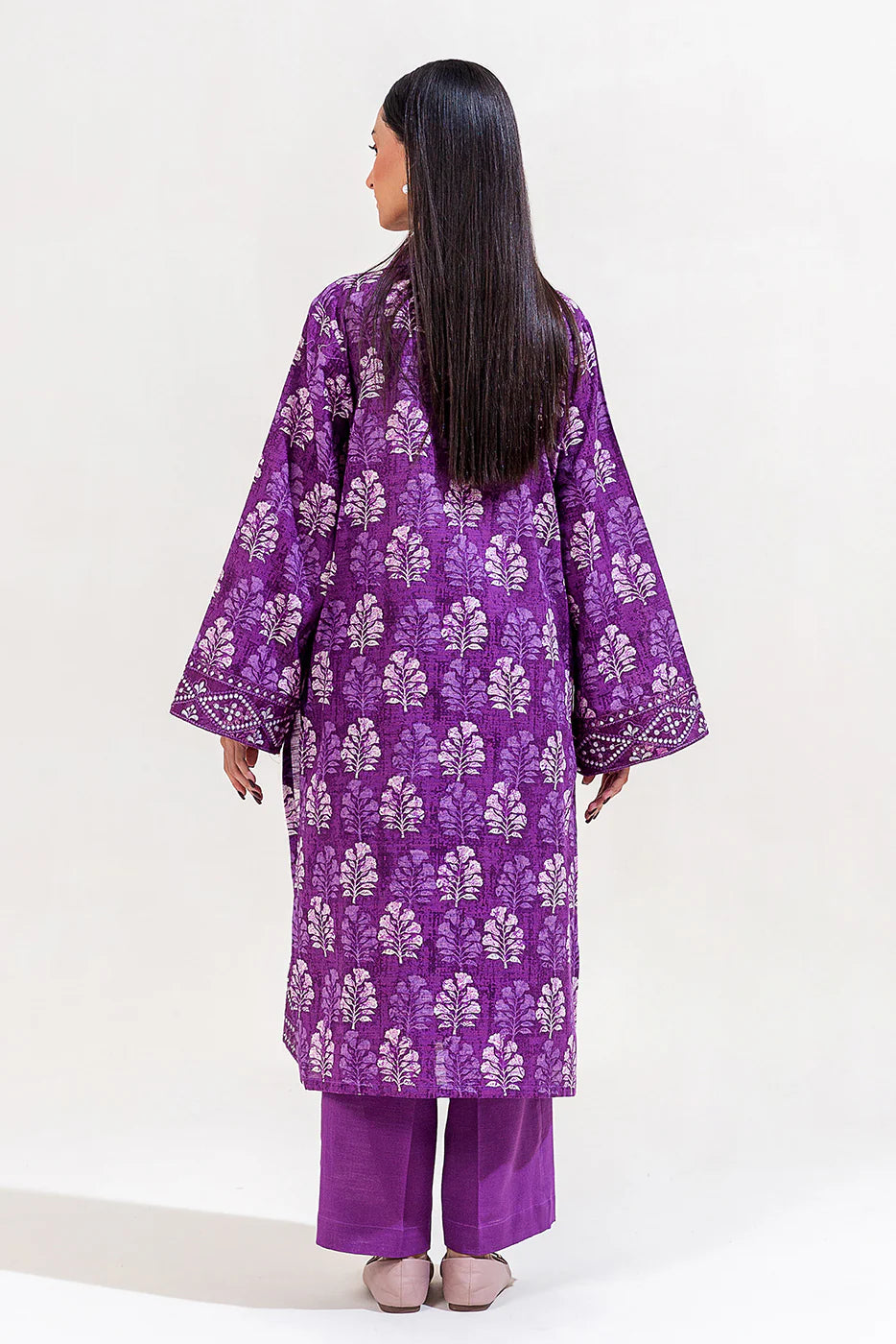 2 Piece Embroidered Khaddar Suit Indigo Musk