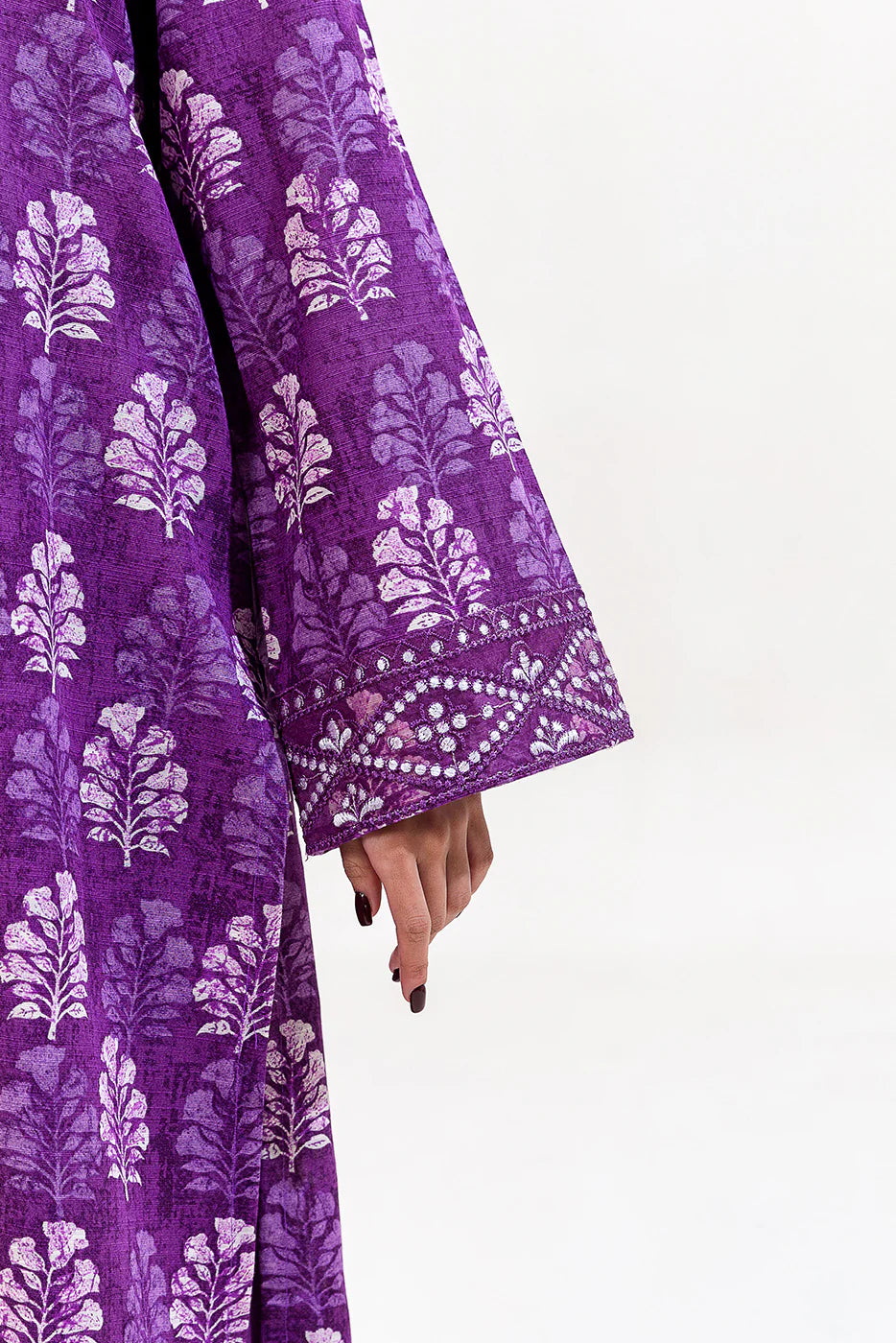 2 Piece Embroidered Khaddar Suit Indigo Musk