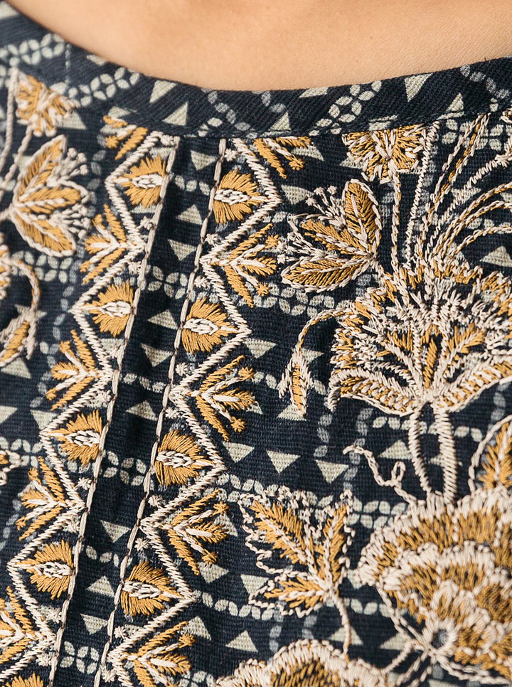 2 Piece Embroidered Khaddar Suit Nighty Silver