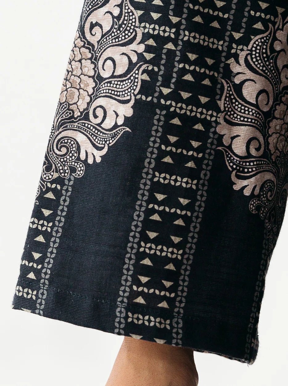 2 Piece Embroidered Khaddar Suit Nighty Silver
