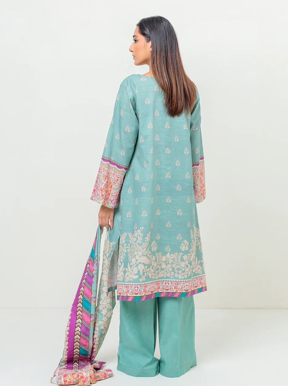 2 Piece Embroidered Khaddar Suit Sea Decor
