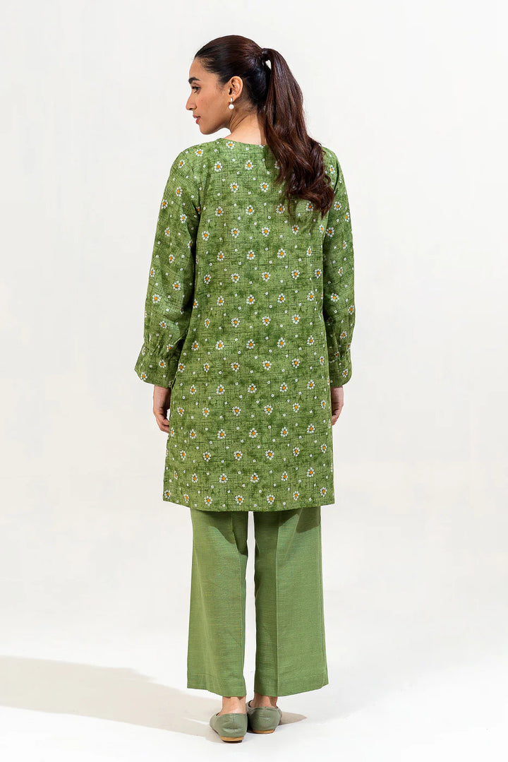 2 Piece Embroidered Khaddar Suit Tribal Moss