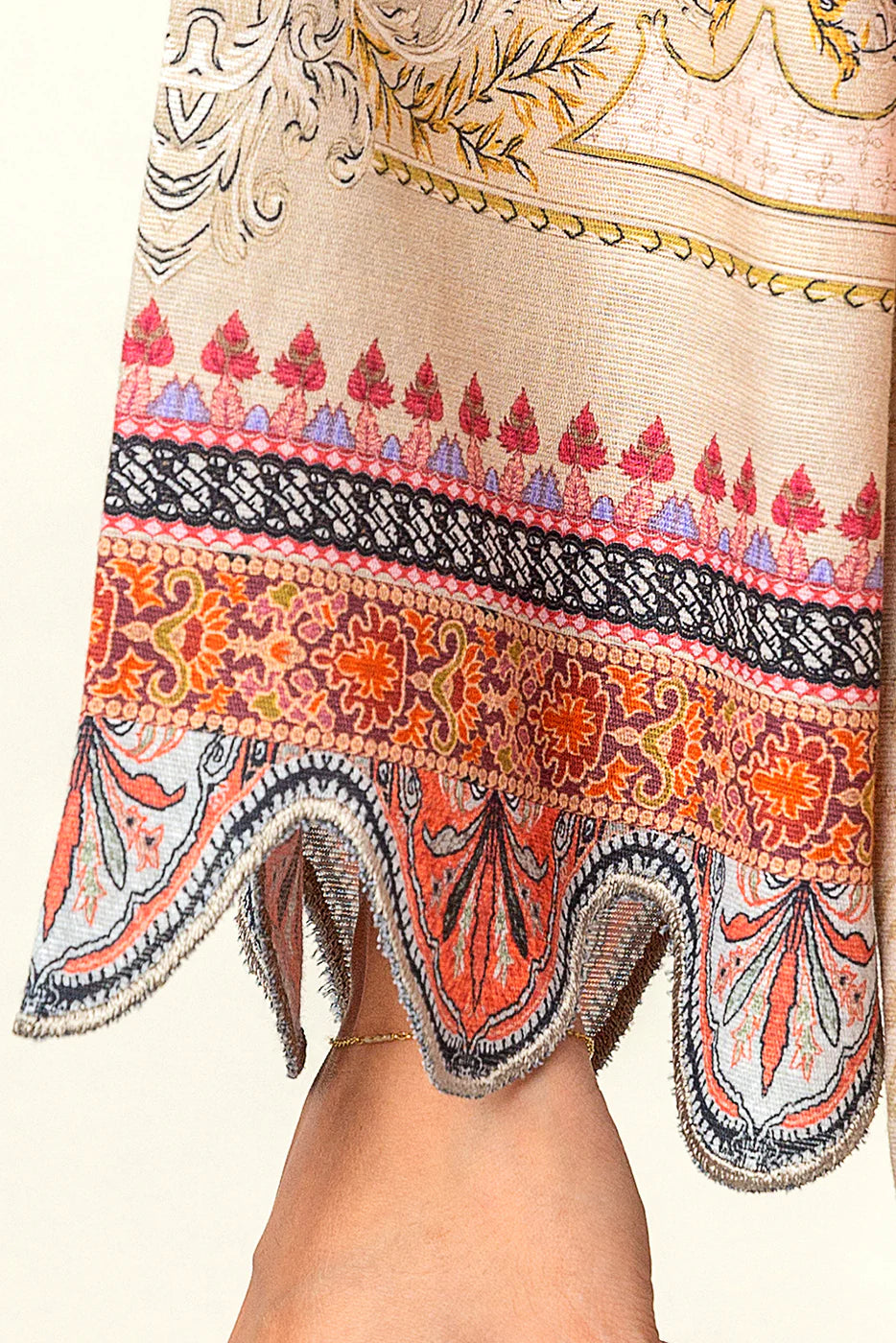 2 Piece Embroidered Khaddar Suit Elegant Ivory