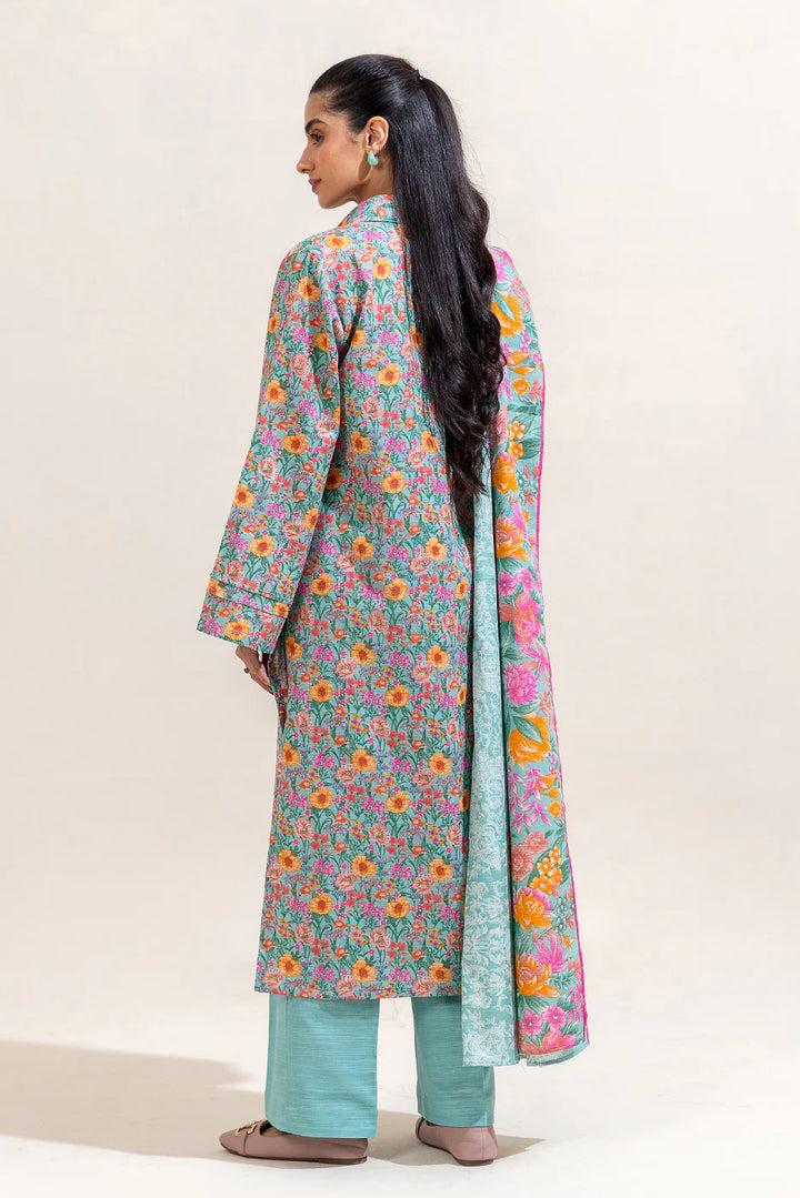 2 Piece Printed Khaddar Suit Aqua Bloom
