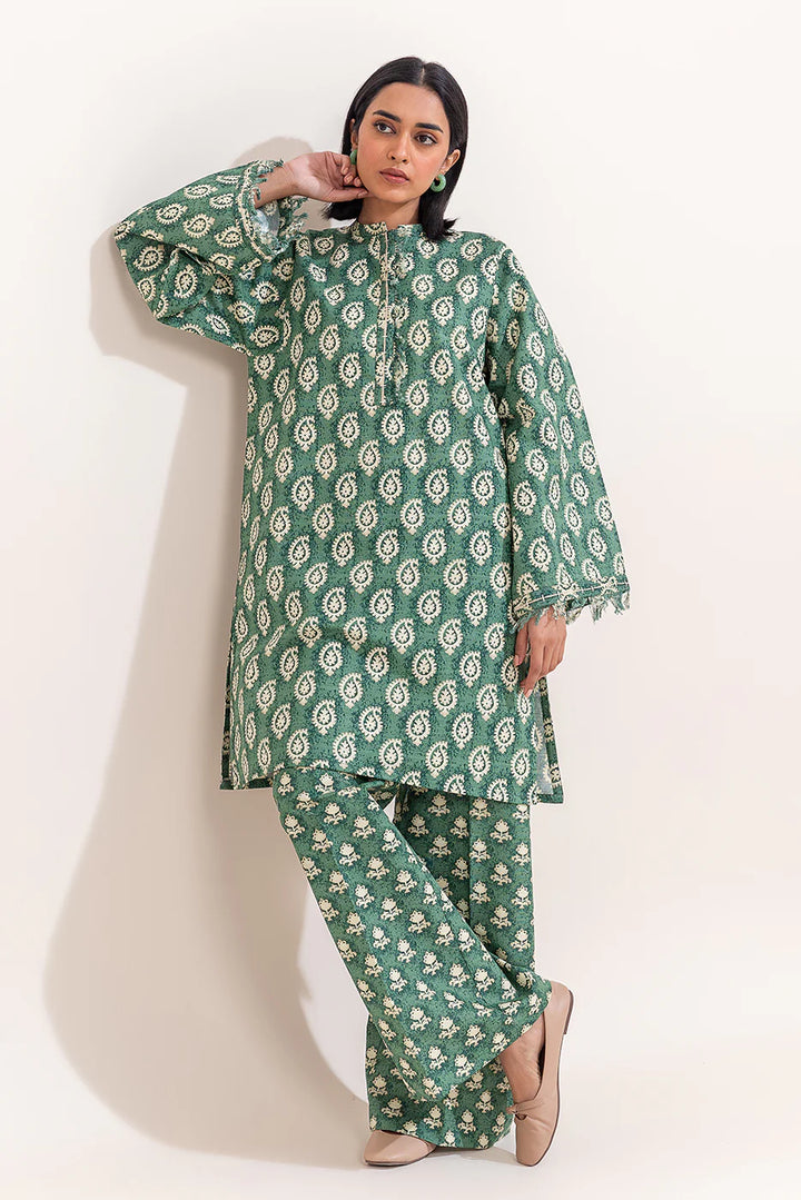 2 Piece Printed Khaddar Suit Ethnic Green