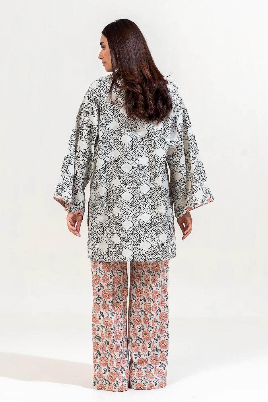 2 Piece Printed Khaddar Suit Ivory Maze