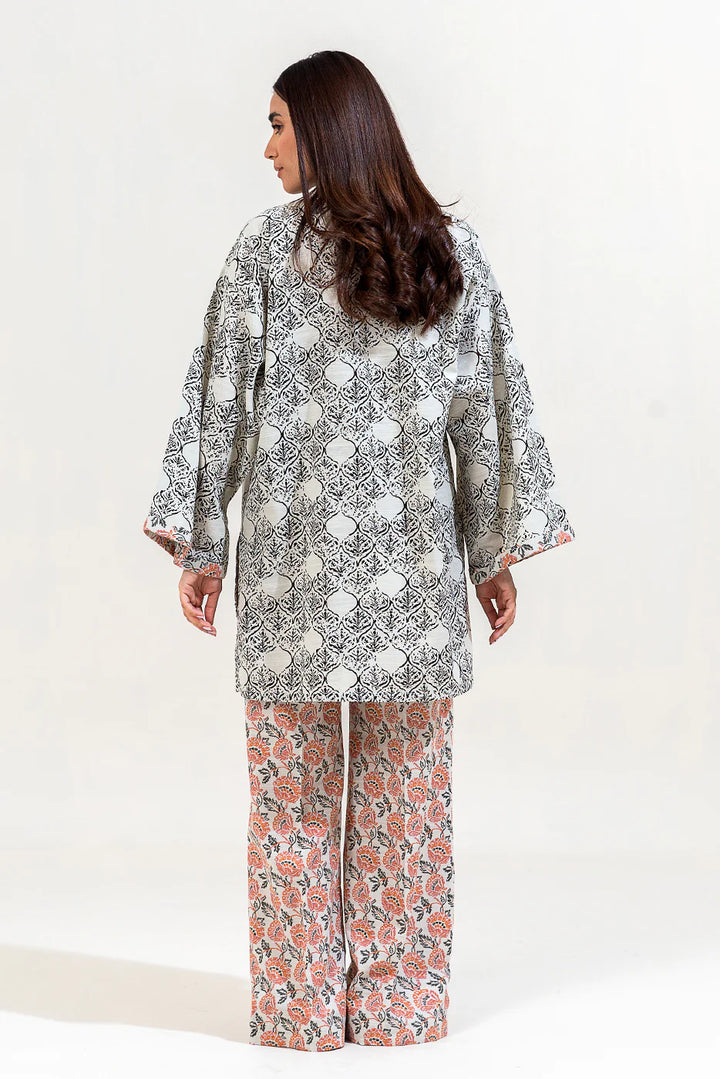 2 Piece Printed Khaddar Suit Ivory Maze