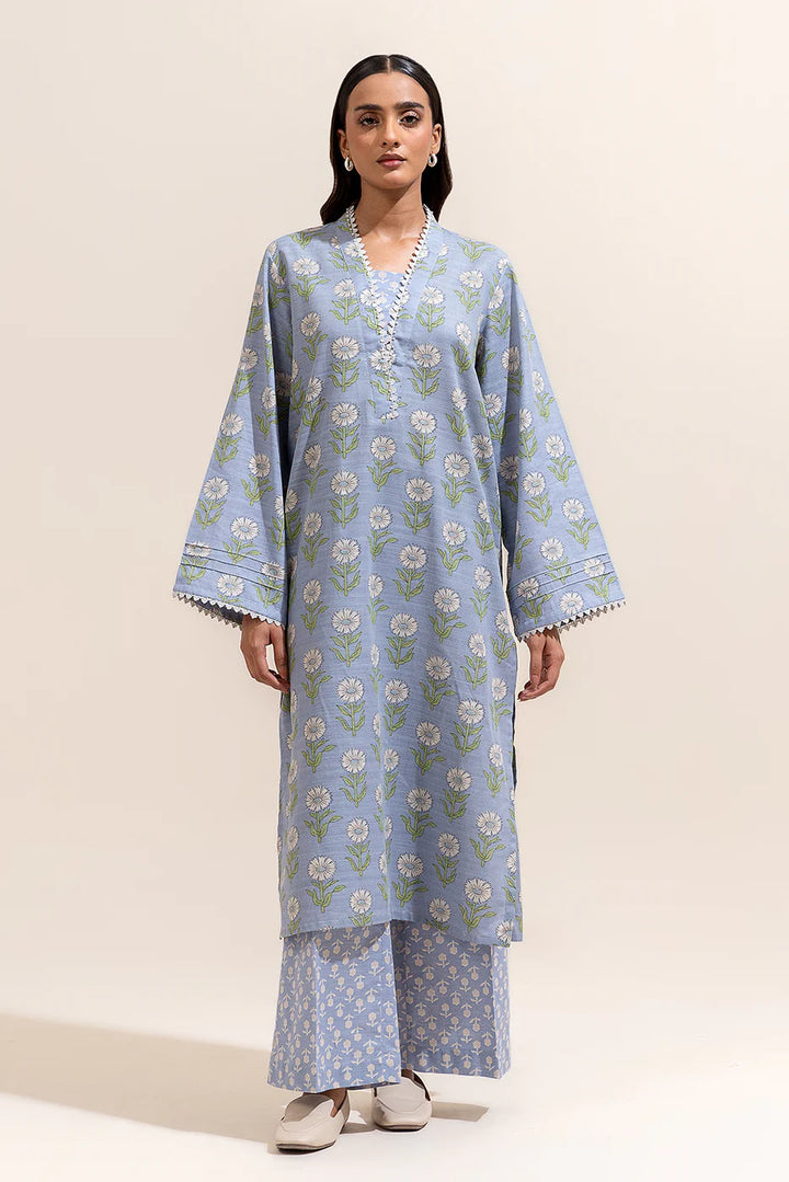 2 Piece Printed Khaddar Suit Stone Ash