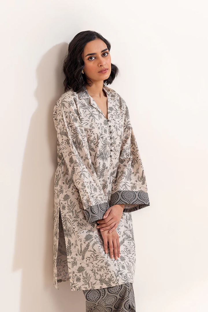 2 Piece Printed Khaddar Suit Whisper Ash