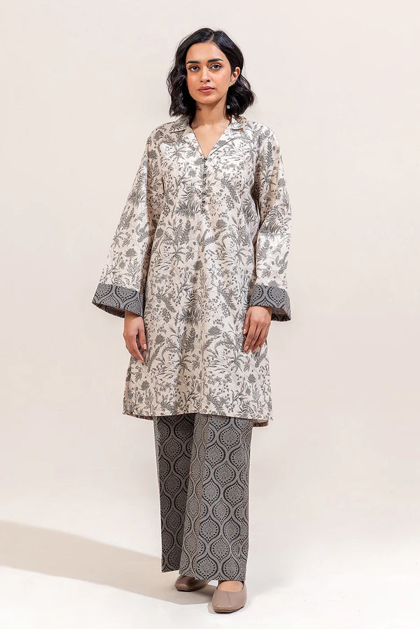 2 Piece Printed Khaddar Suit Whisper Ash