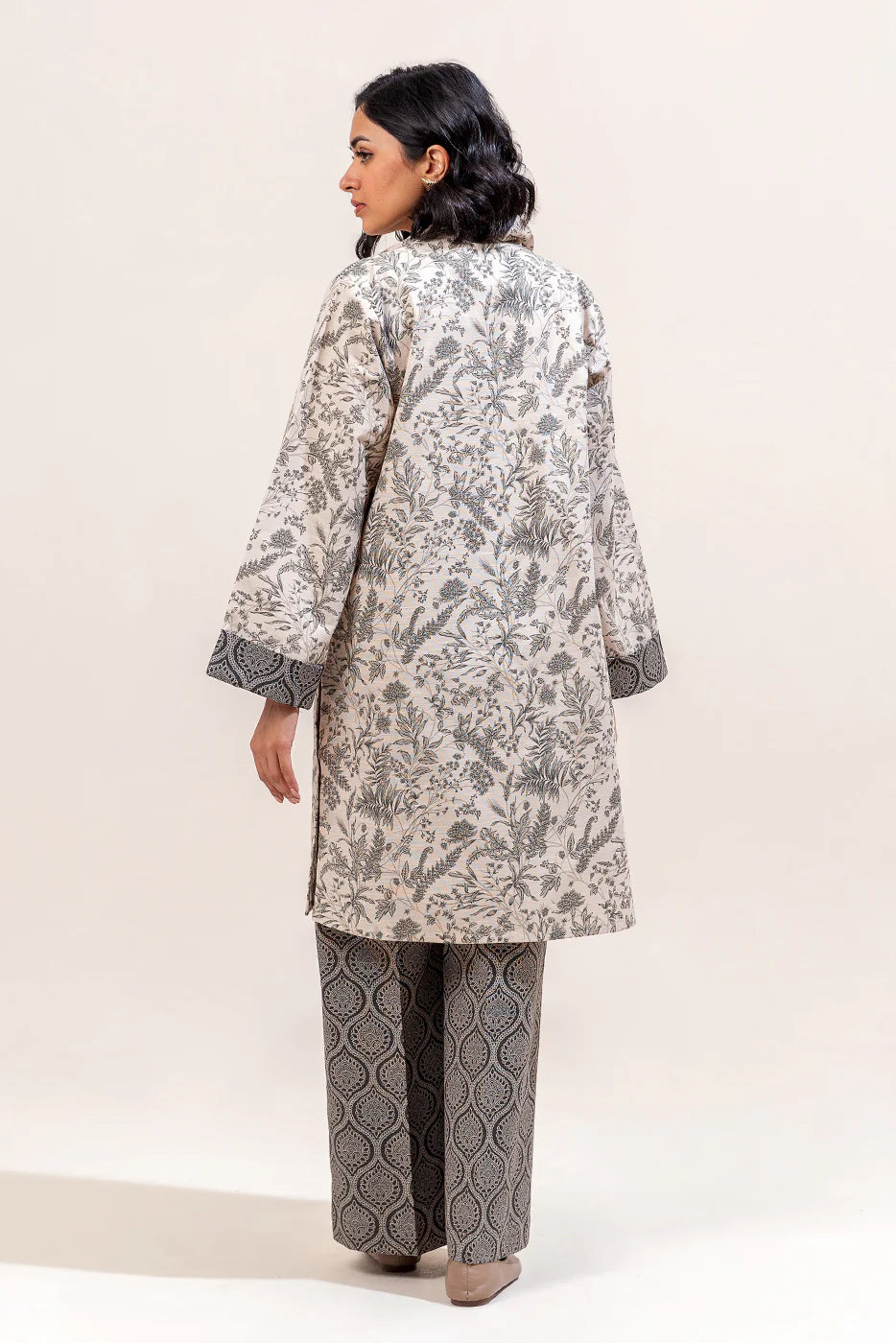 2 Piece Printed Khaddar Suit Whisper Ash