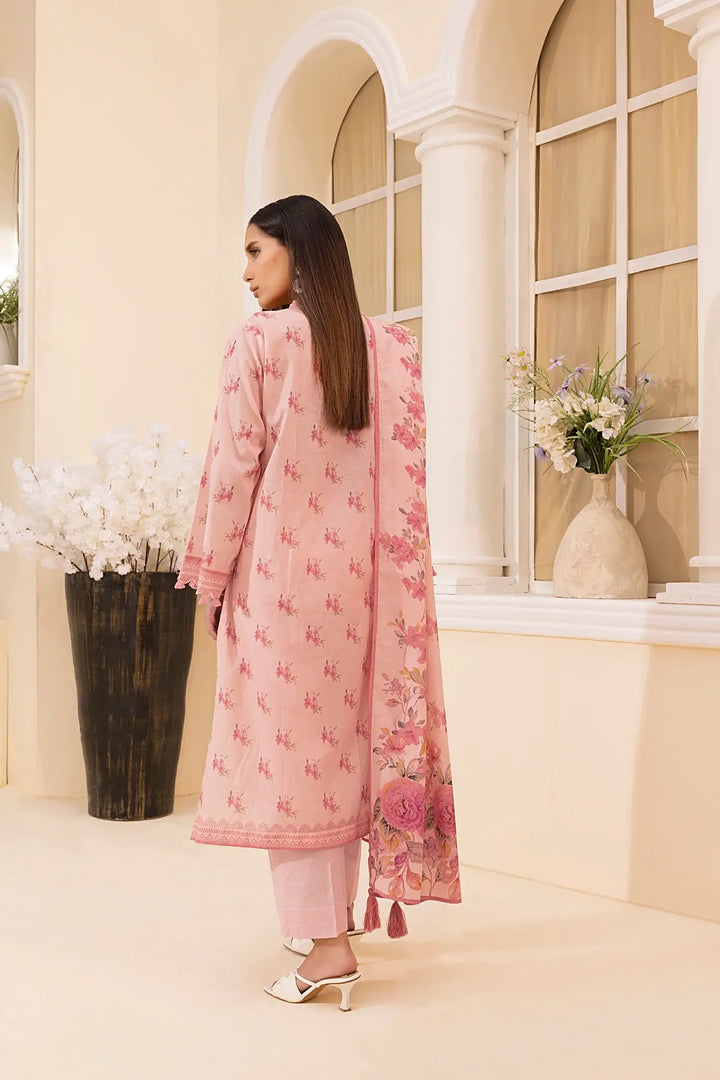 3-Piece Unstitched Printed Embroidered Lawn Suit Blossom