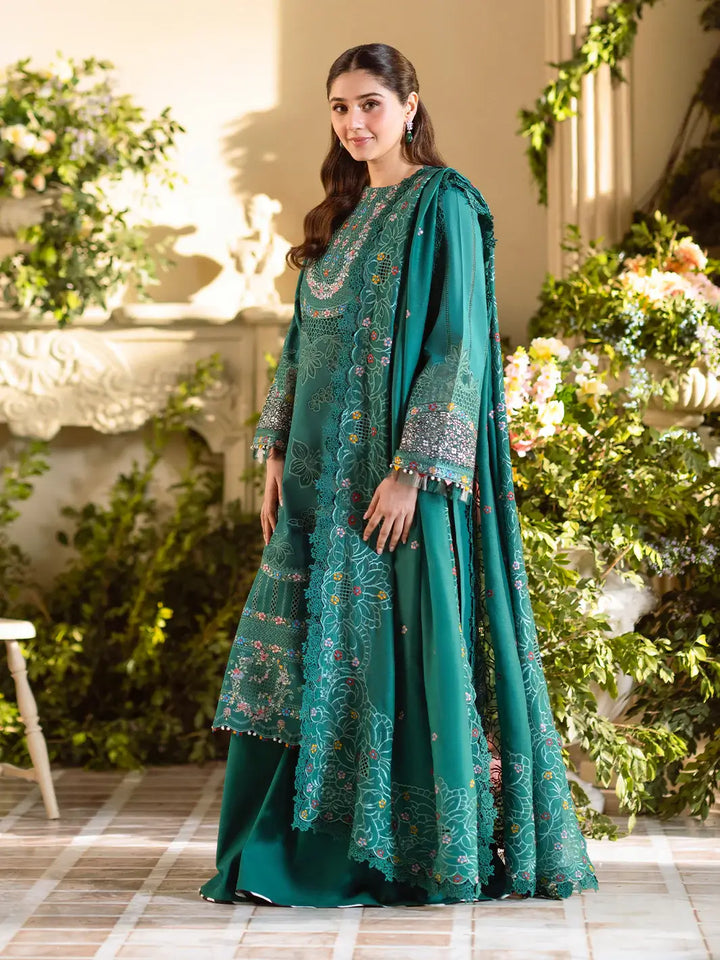 3 PC Luxury Embroidered Lawn Freesia 102-A