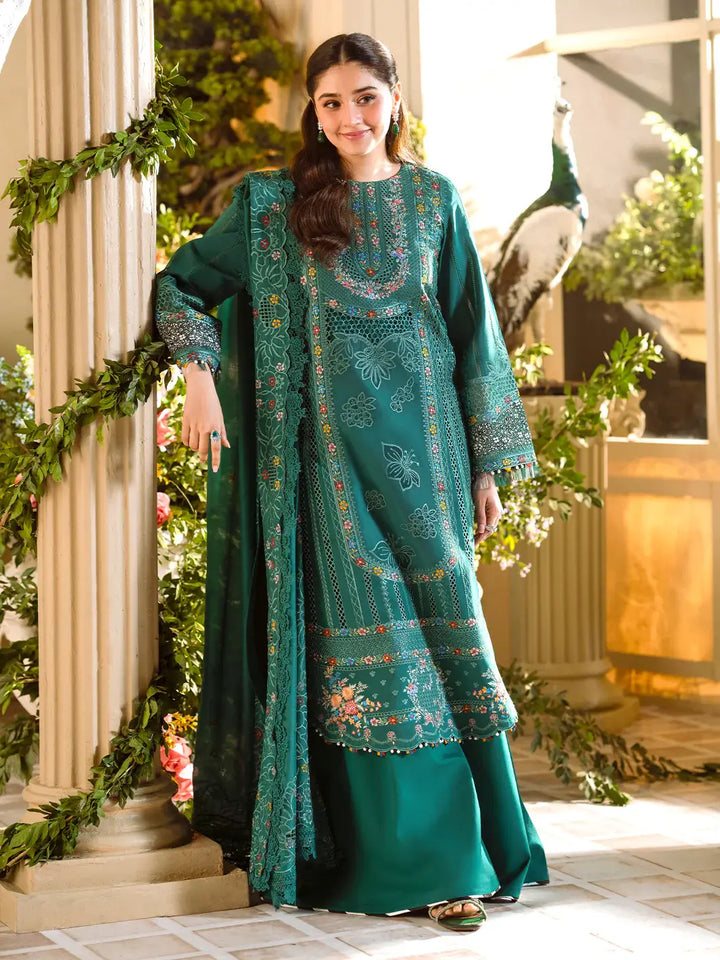 3 PC Luxury Embroidered Lawn Freesia 102-A