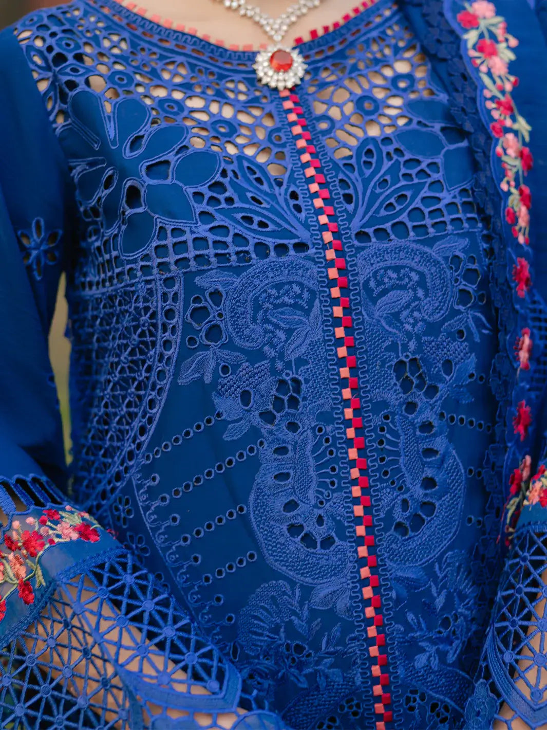 3 PC Luxury Embroidered Lawn Freesia 106-B