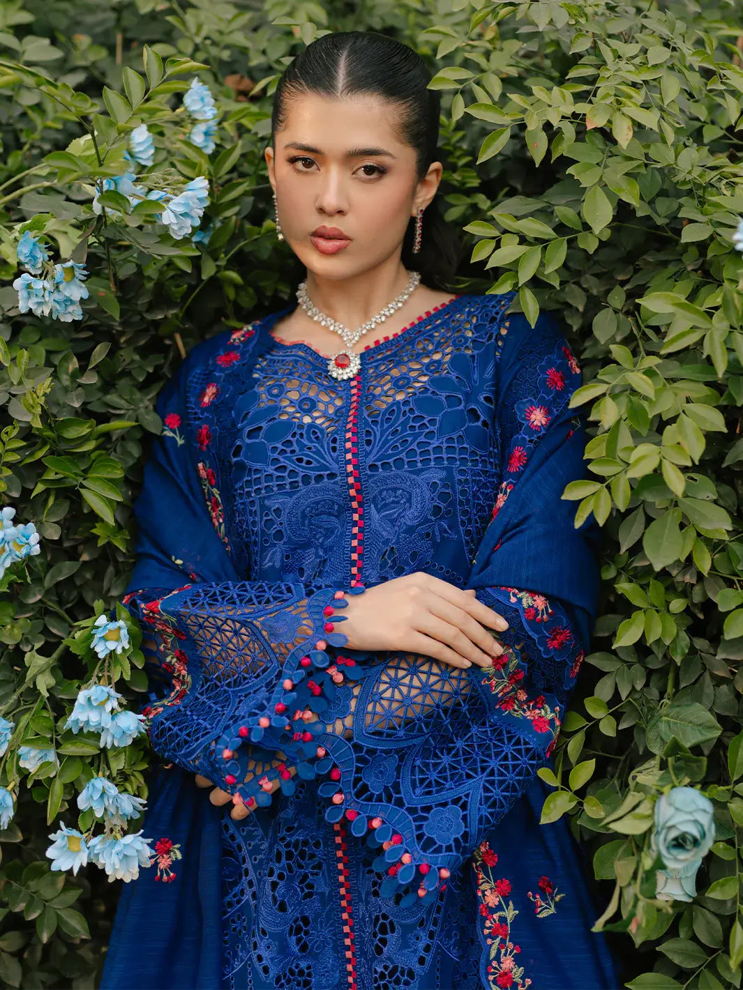 3 PC Luxury Embroidered Lawn Freesia 106-B