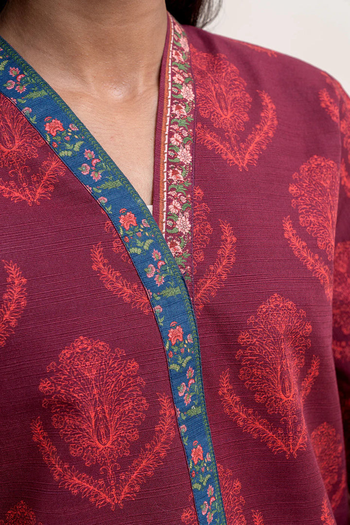 3 Piece Printed Khaddar Suit Brick Tale