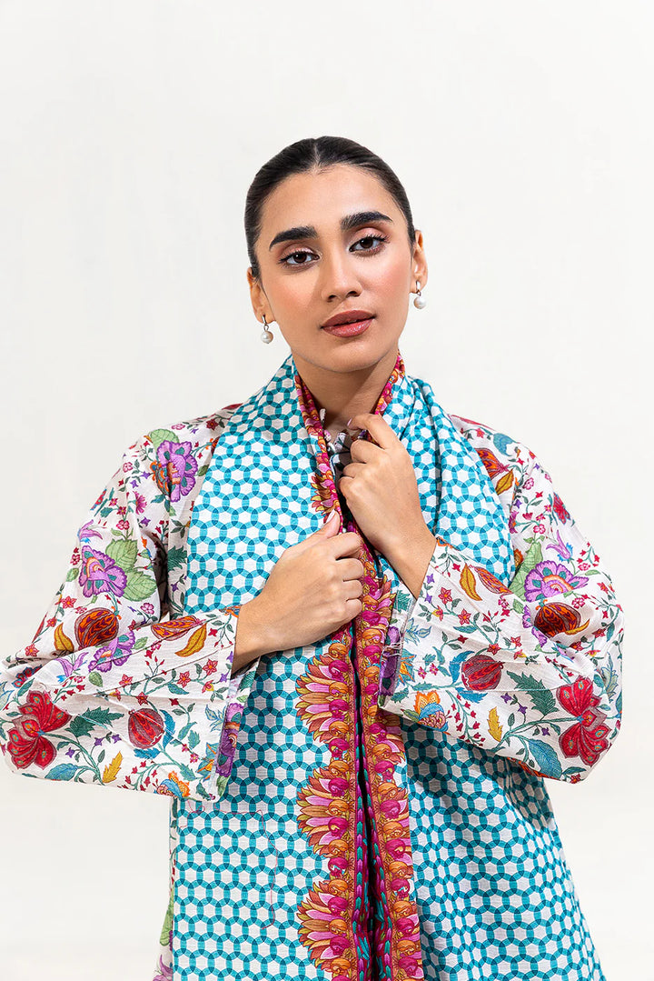 3 Piece Printed Khaddar Suit Linen Gloom