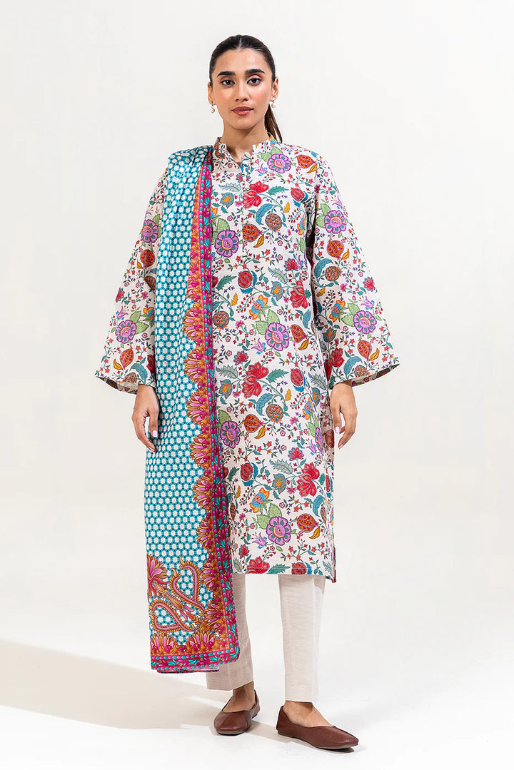 3 Piece Printed Khaddar Suit Linen Gloom
