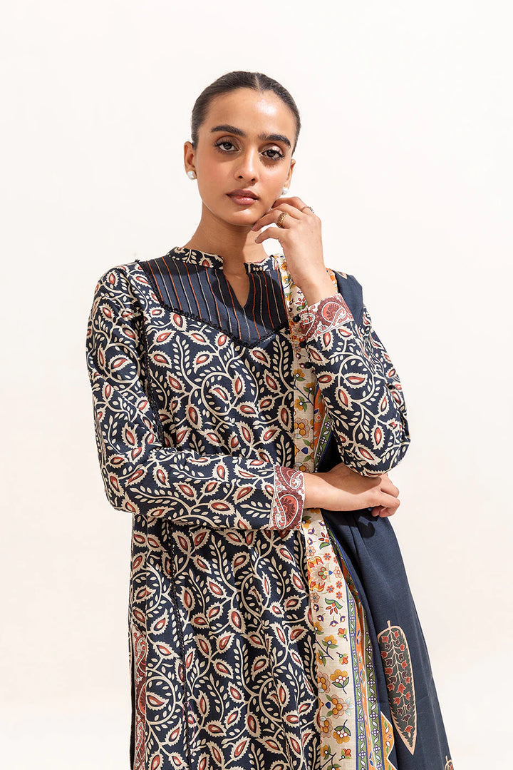3 Piece Printed Khaddar Suit Tribal Hale