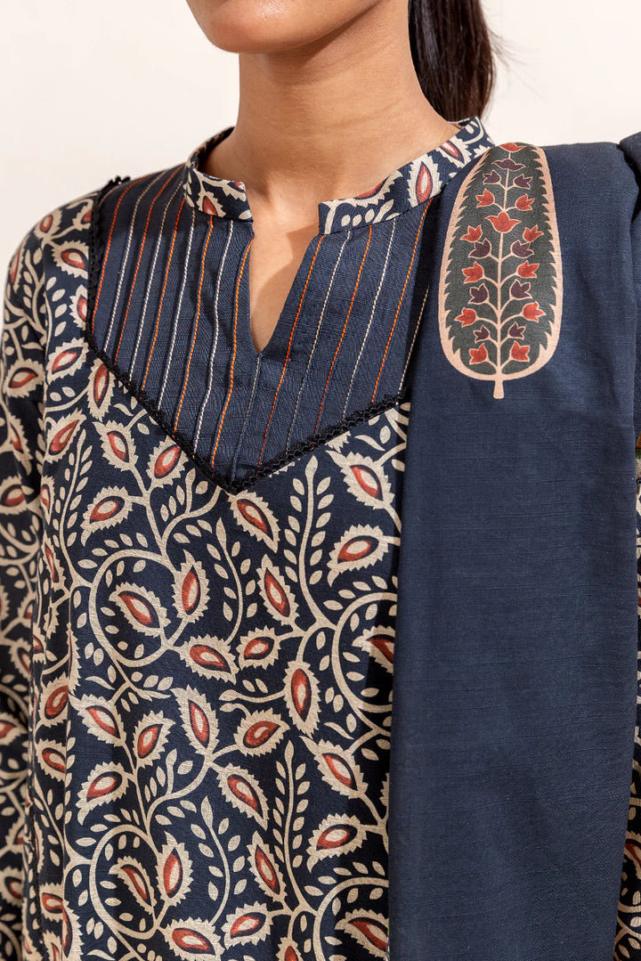 3 Piece Printed Khaddar Suit Tribal Hale