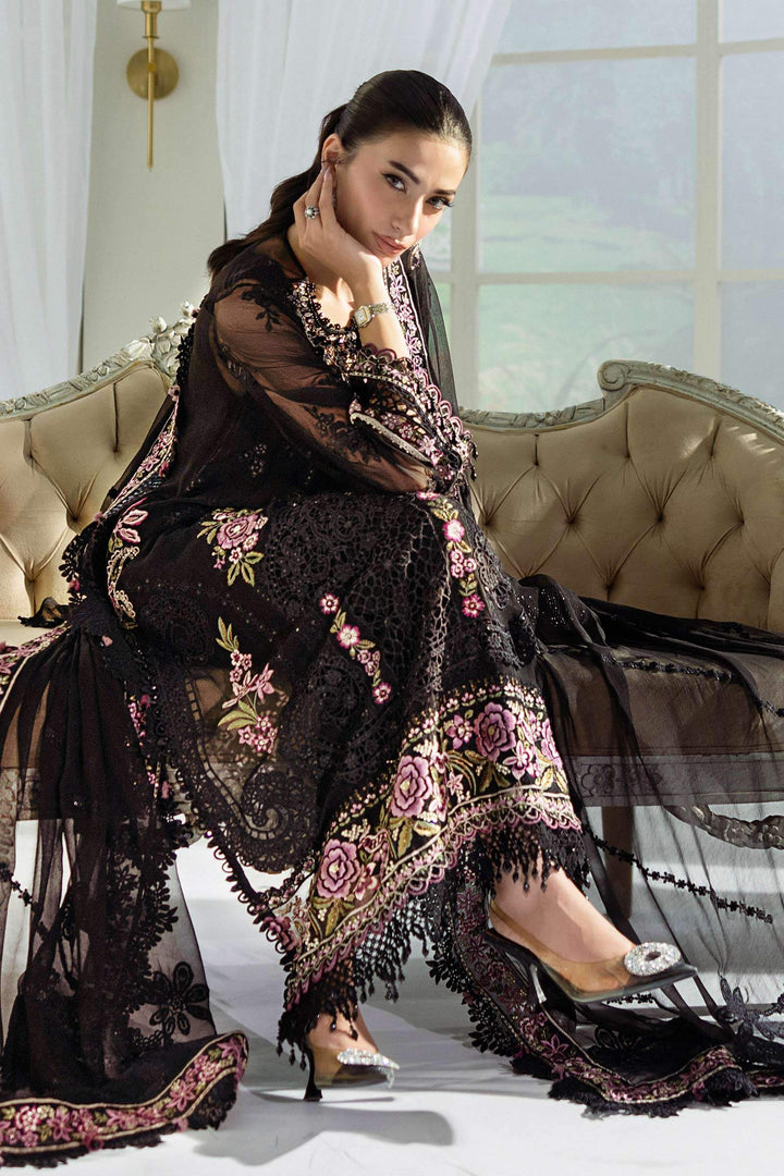 3 Piece Unstitched Embroidered Chiffon Suit - MPC-25-104