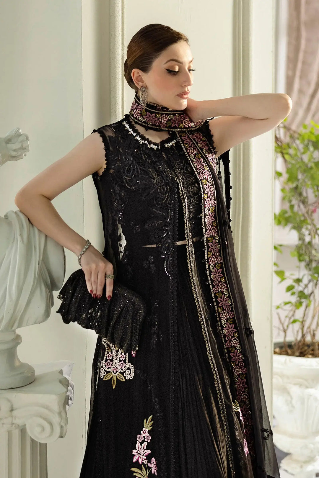 3 Piece Unstitched Embroidered Chiffon Suit - MPC-25-104