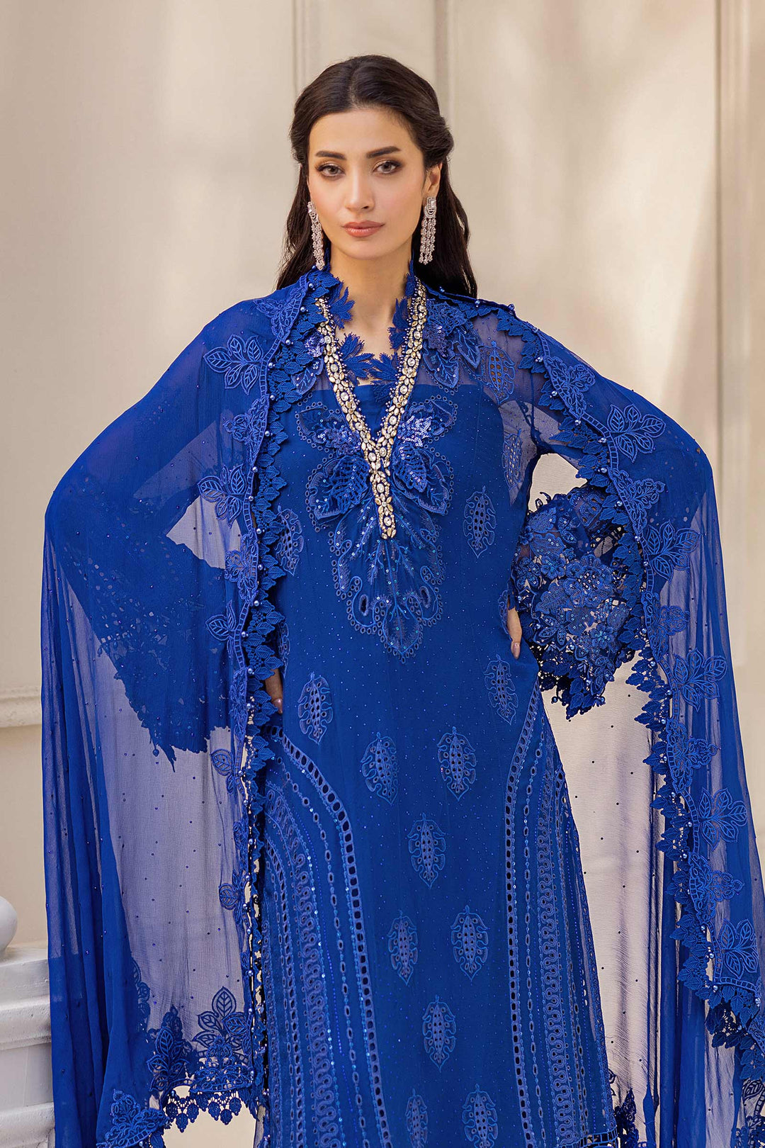 3 Piece Unstitched Embroidered Chiffon Suit – MPC-25-103
