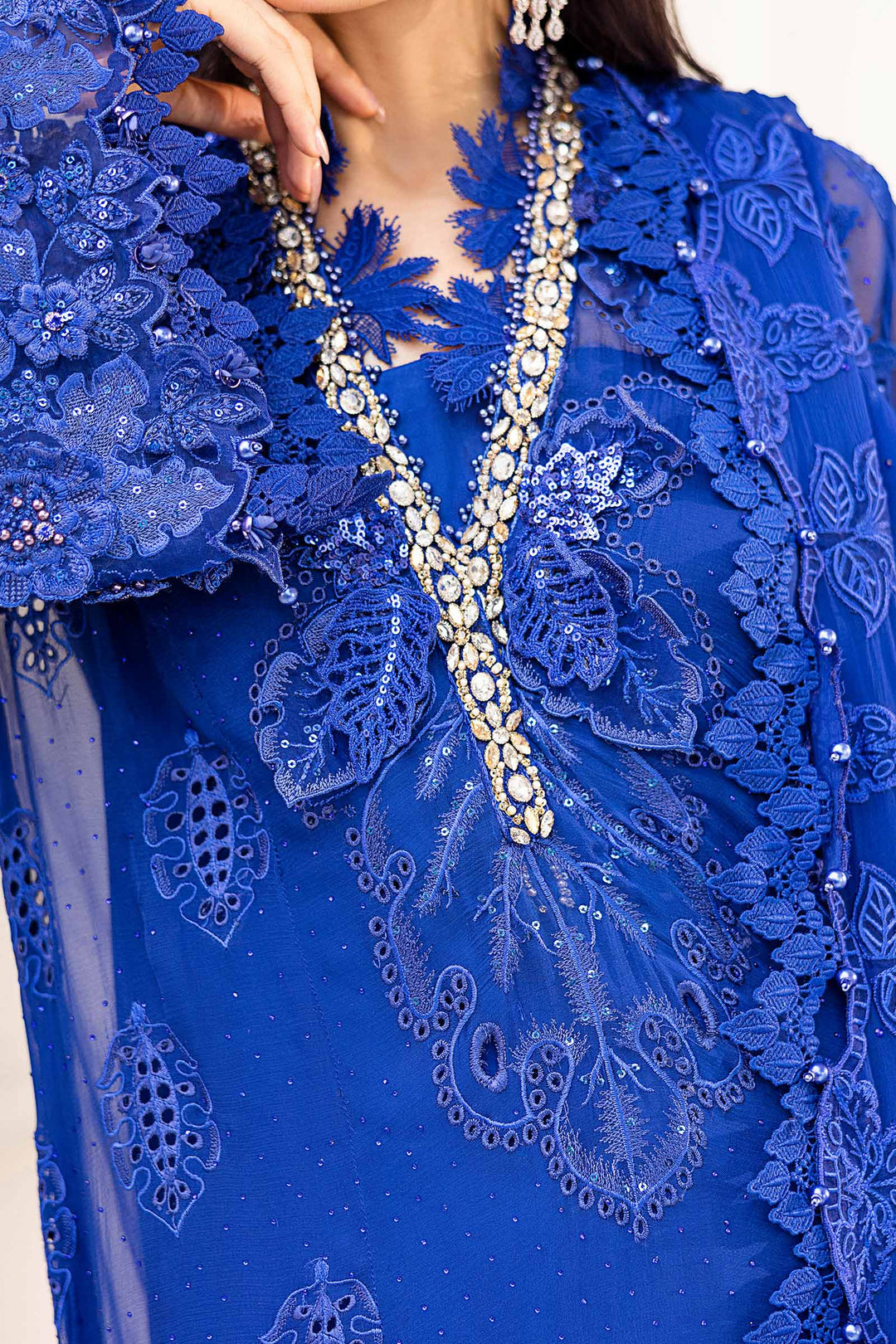 3 Piece Unstitched Embroidered Chiffon Suit – MPC-25-103