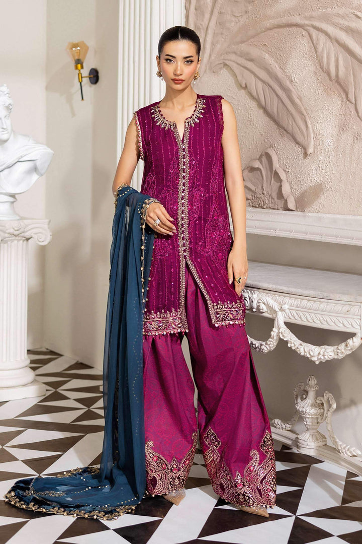 3 Piece Unstitched Embroidered Chiffon Suit – MPC-25-102