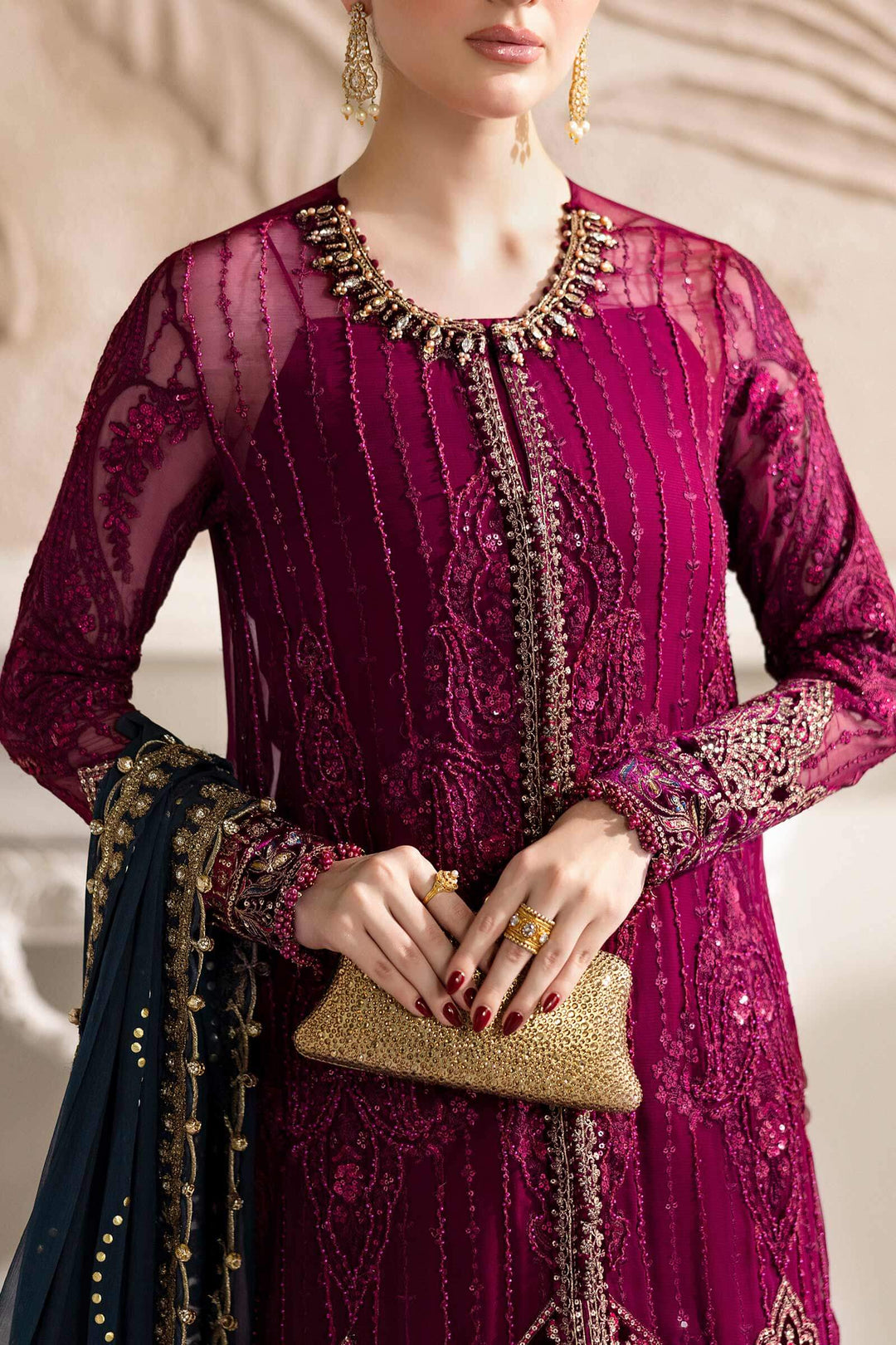 3 Piece Unstitched Embroidered Chiffon Suit – MPC-25-102