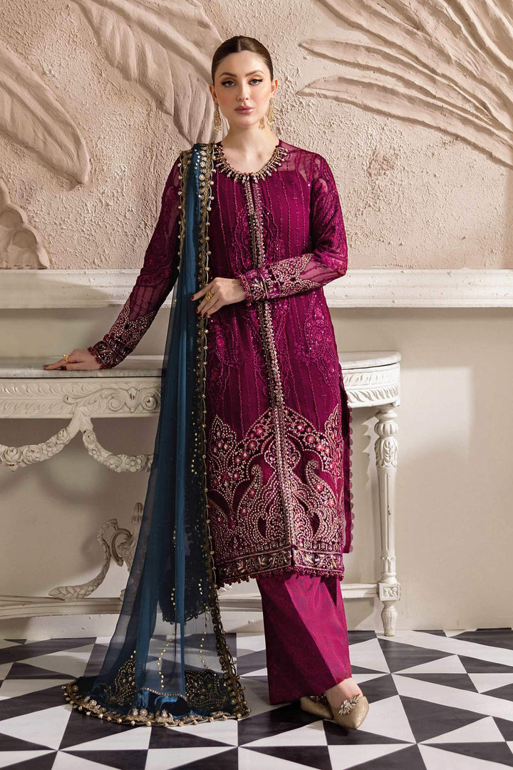 3 Piece Unstitched Embroidered Chiffon Suit – MPC-25-102