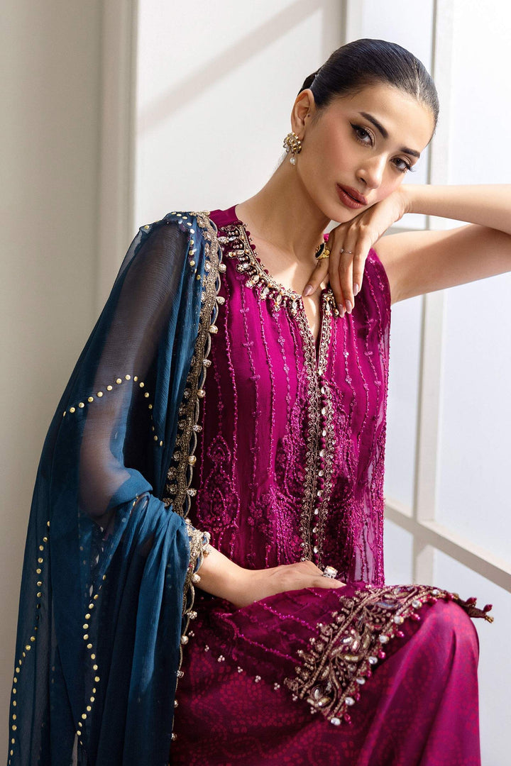 3 Piece Unstitched Embroidered Chiffon Suit – MPC-25-102