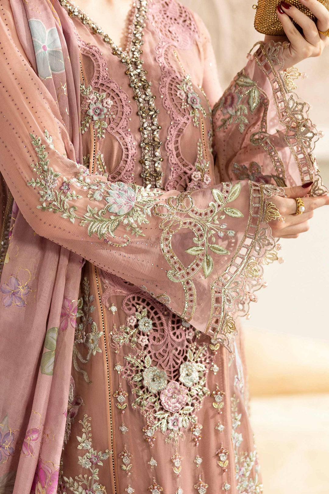 3 Piece Unstitched Embroidered Chiffon Suit – MPC-25-105