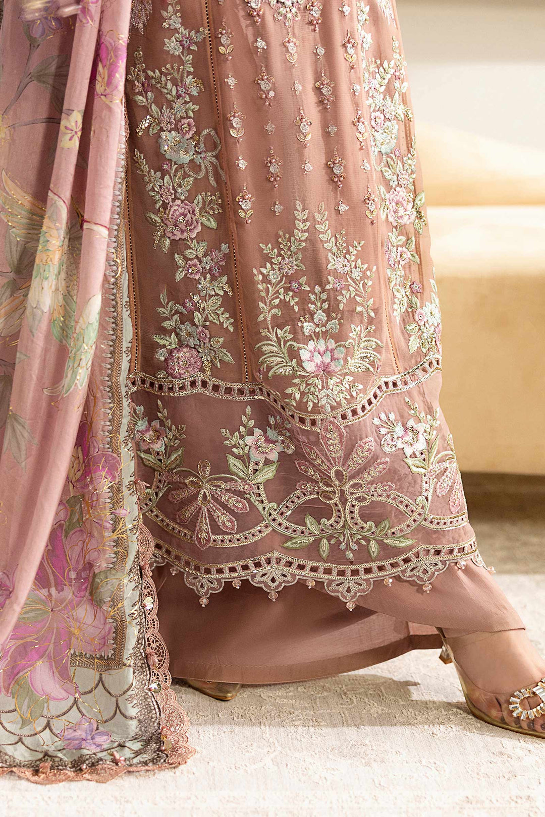 3 Piece Unstitched Embroidered Chiffon Suit – MPC-25-105