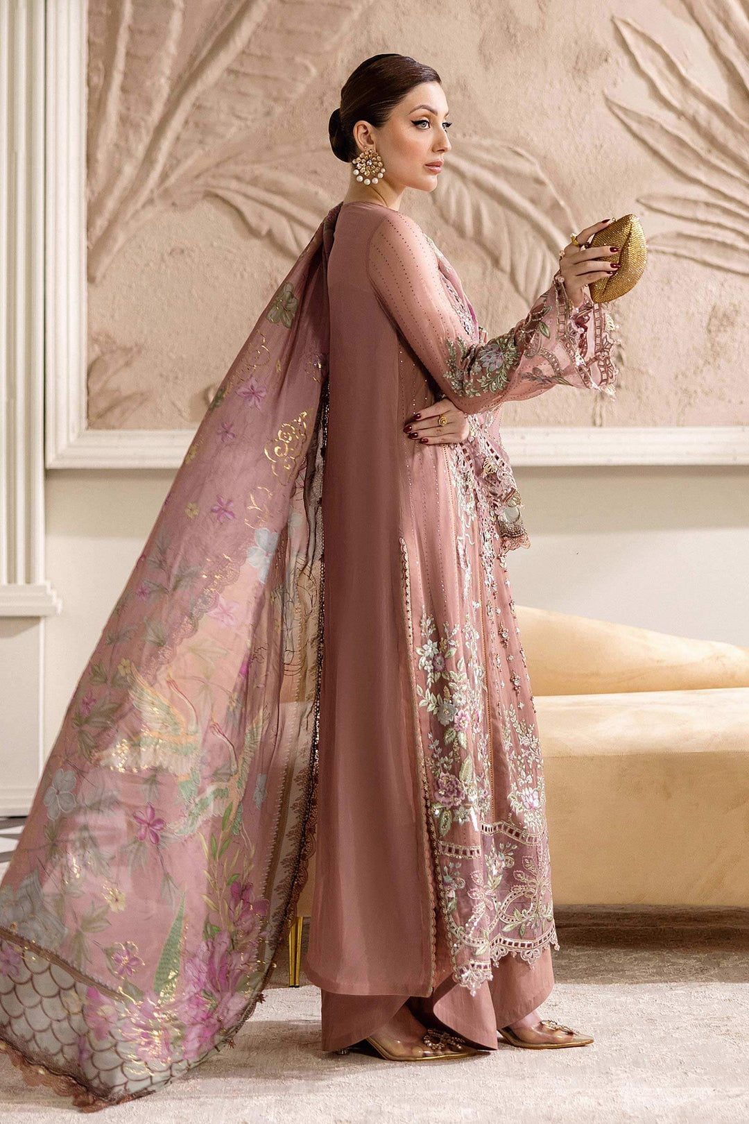 3 Piece Unstitched Embroidered Chiffon Suit – MPC-25-105