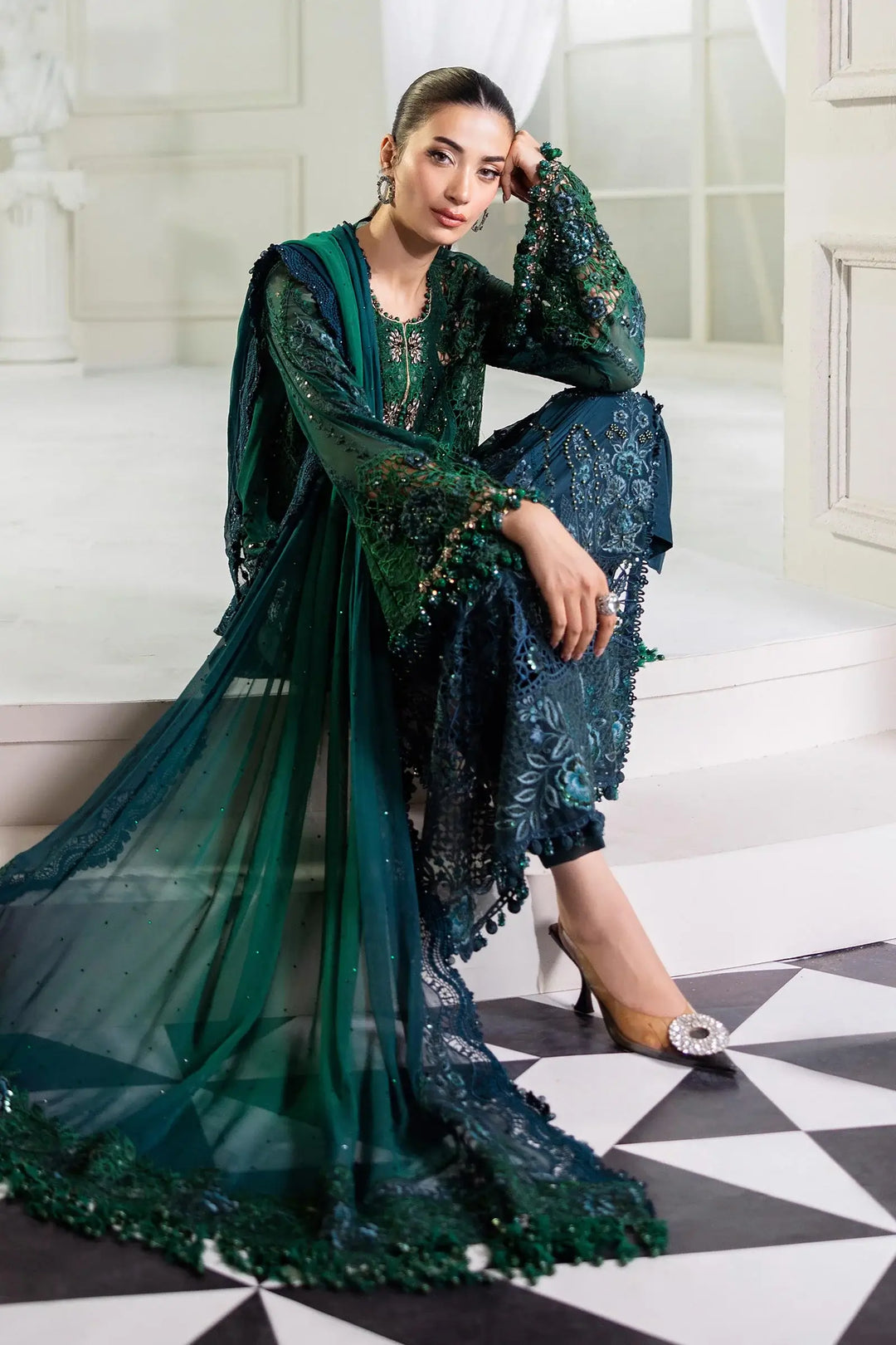 3 Piece Unstitched Embroidered Chiffon Suit – MPC-25-106
