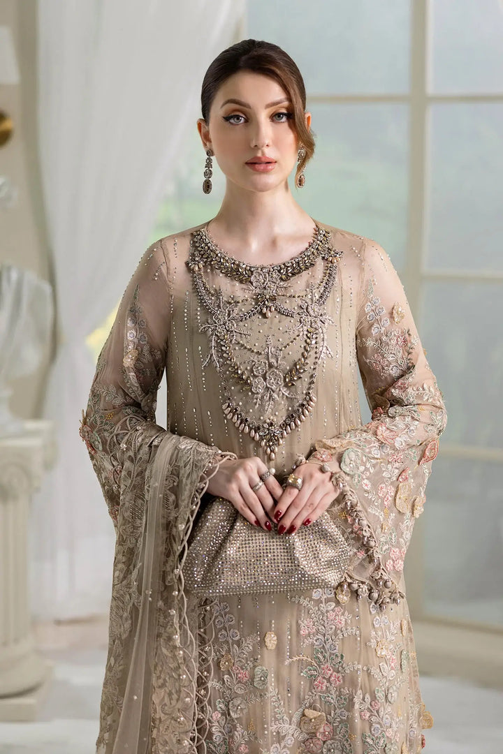 3 Piece Unstitched Embroidered Chiffon Suit – MPC-25-107