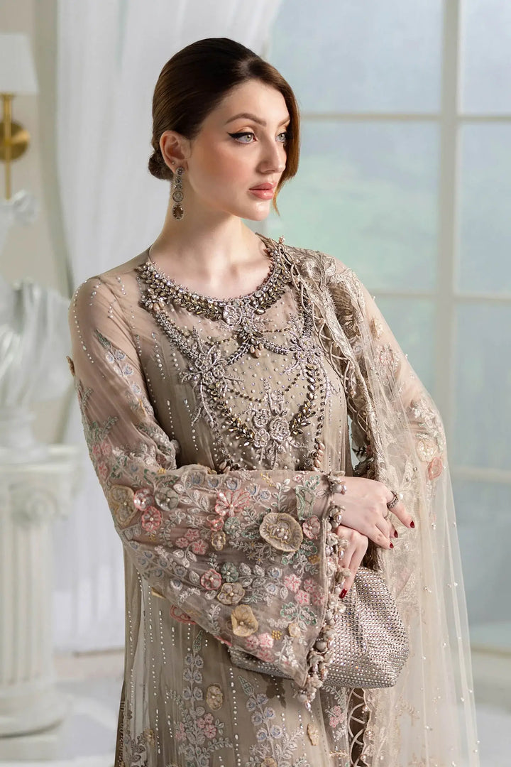 3 Piece Unstitched Embroidered Chiffon Suit – MPC-25-107