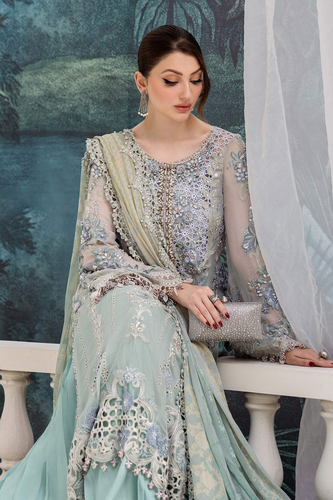 3 Piece Unstitched Embroidered Chiffon Suit – MPC-25-108