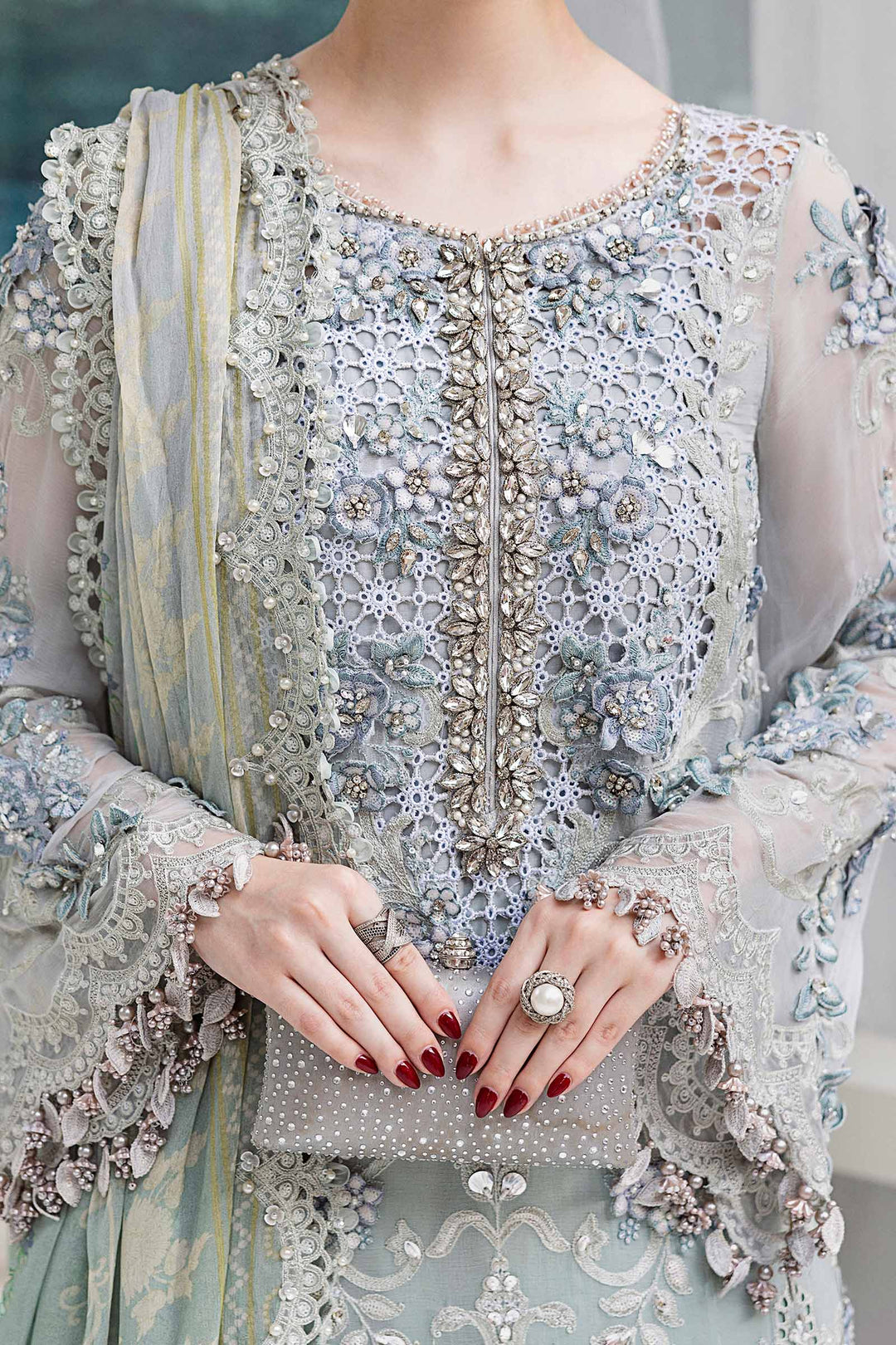 3 Piece Unstitched Embroidered Chiffon Suit – MPC-25-108