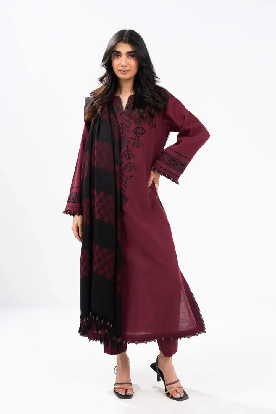 Al Karam Unstitched 24 – FW-28-24 Maroon