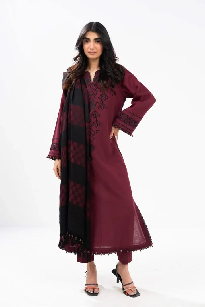 Al Karam Unstitched 24 – FW-28-24 Maroon